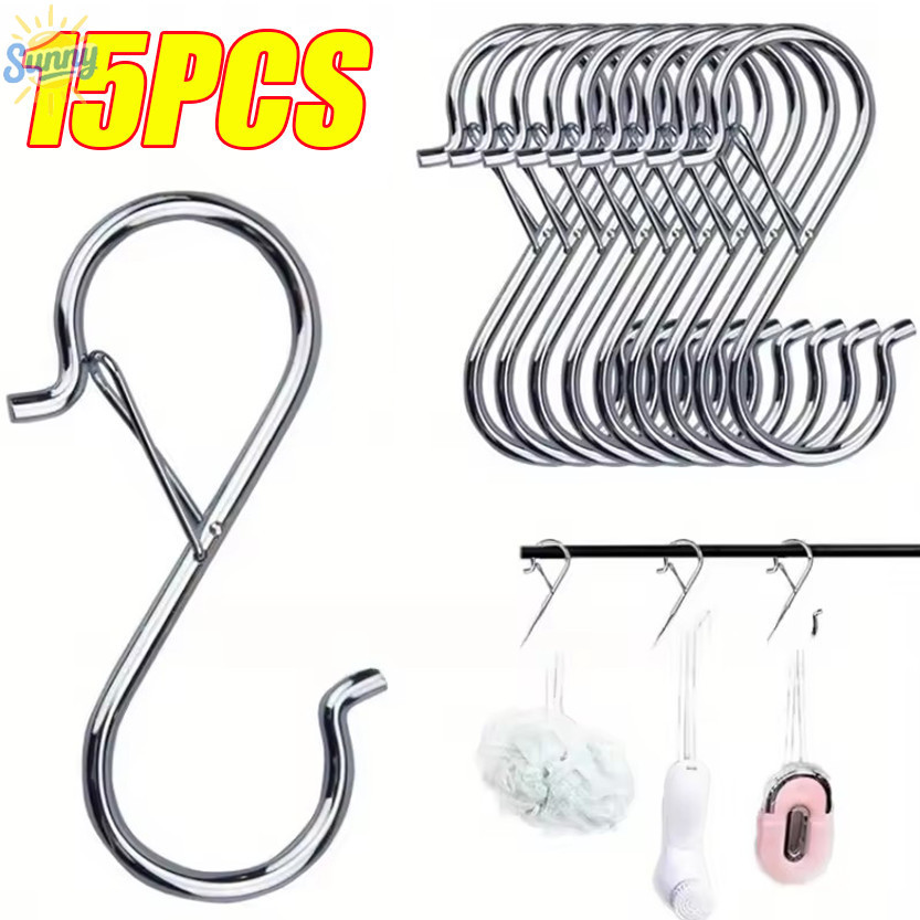 3/5/10/15 ชิ้น Multifuncional เสื้อผ้าพืชตะขอแขวน/Heavy Duty Metal Windproof S Hook