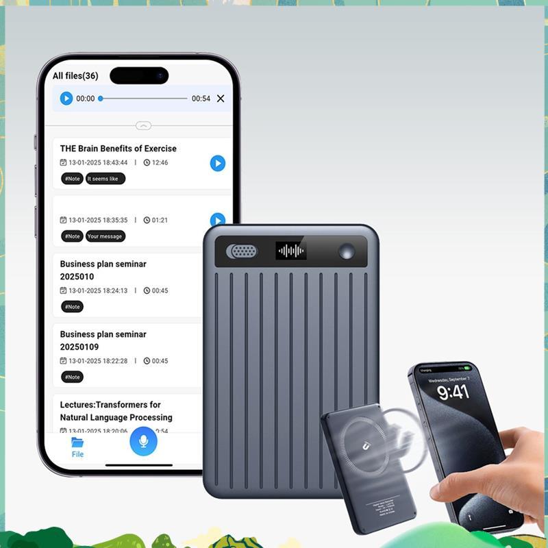 AI Dual Mode Recorder Chatgpt AI Card Recorder พูดข้อความ Conference Recorder เหมาะสําหรับการเรียนรู