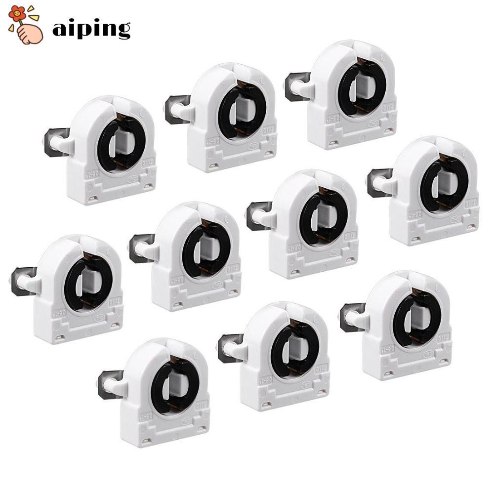 AIPING 10 ชิ้น T8 ที่ใส่ไฟเรืองแสง, ฐาน G13 ที่ไม่ใช่จีเอ็มโอที่ทนทาน, หลอด LED ยาวนาน หลอดฟลูออเรสเซนต์ AC 500V 2A
