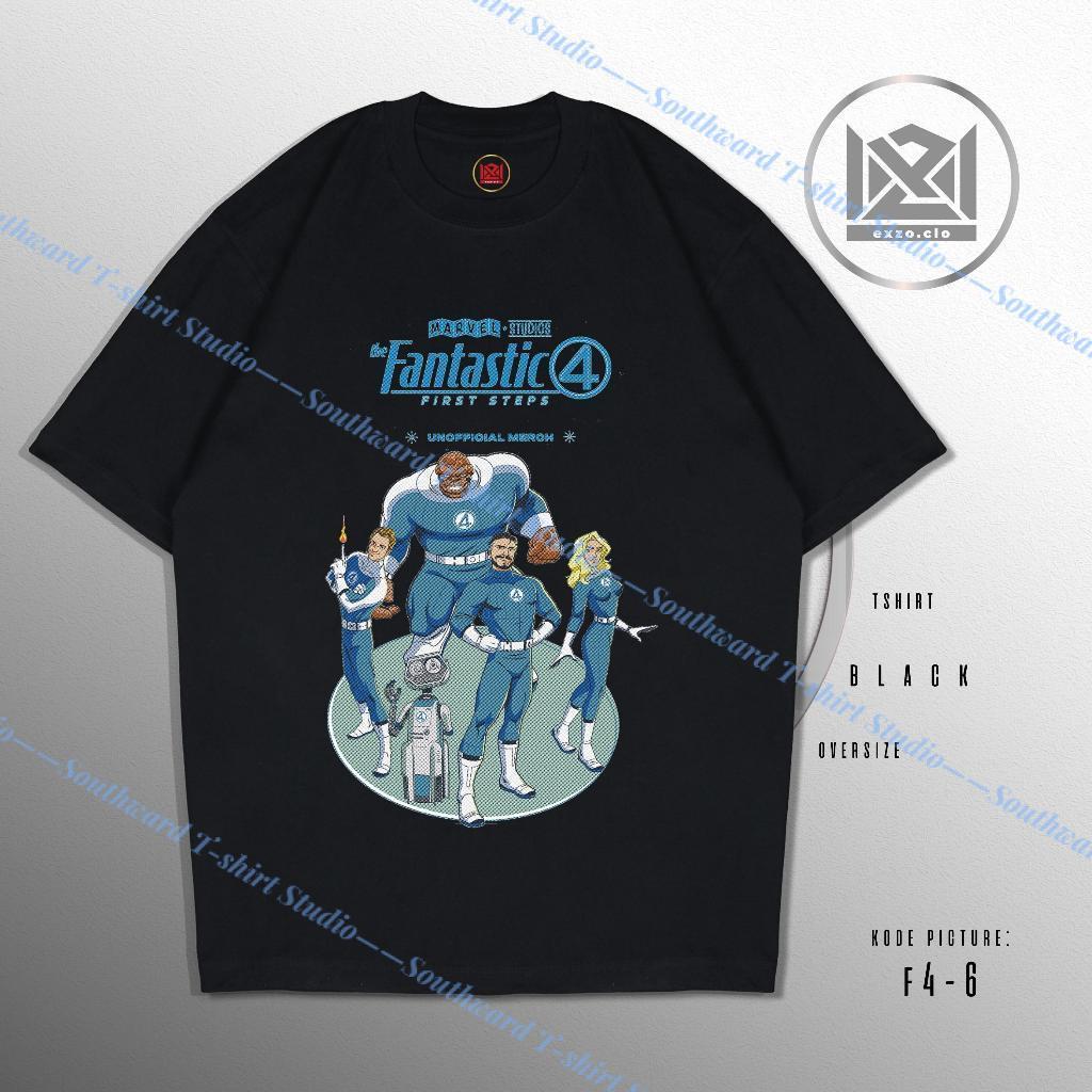 KATUN EXZO FANTASTIC 4 BLACK OVERSIZE และ REGULAR 24s หวีผ้าฝ้าย FANTASTIC FOUR TSHIRT