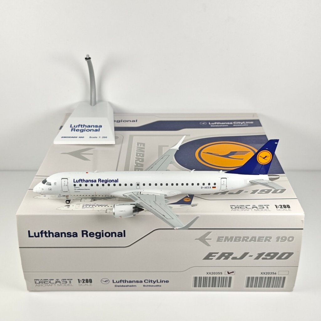JC Wings XX20355 1: 200 Hensa Airlines ERJ-190LR D-AECA รุ่นโลหะผสม