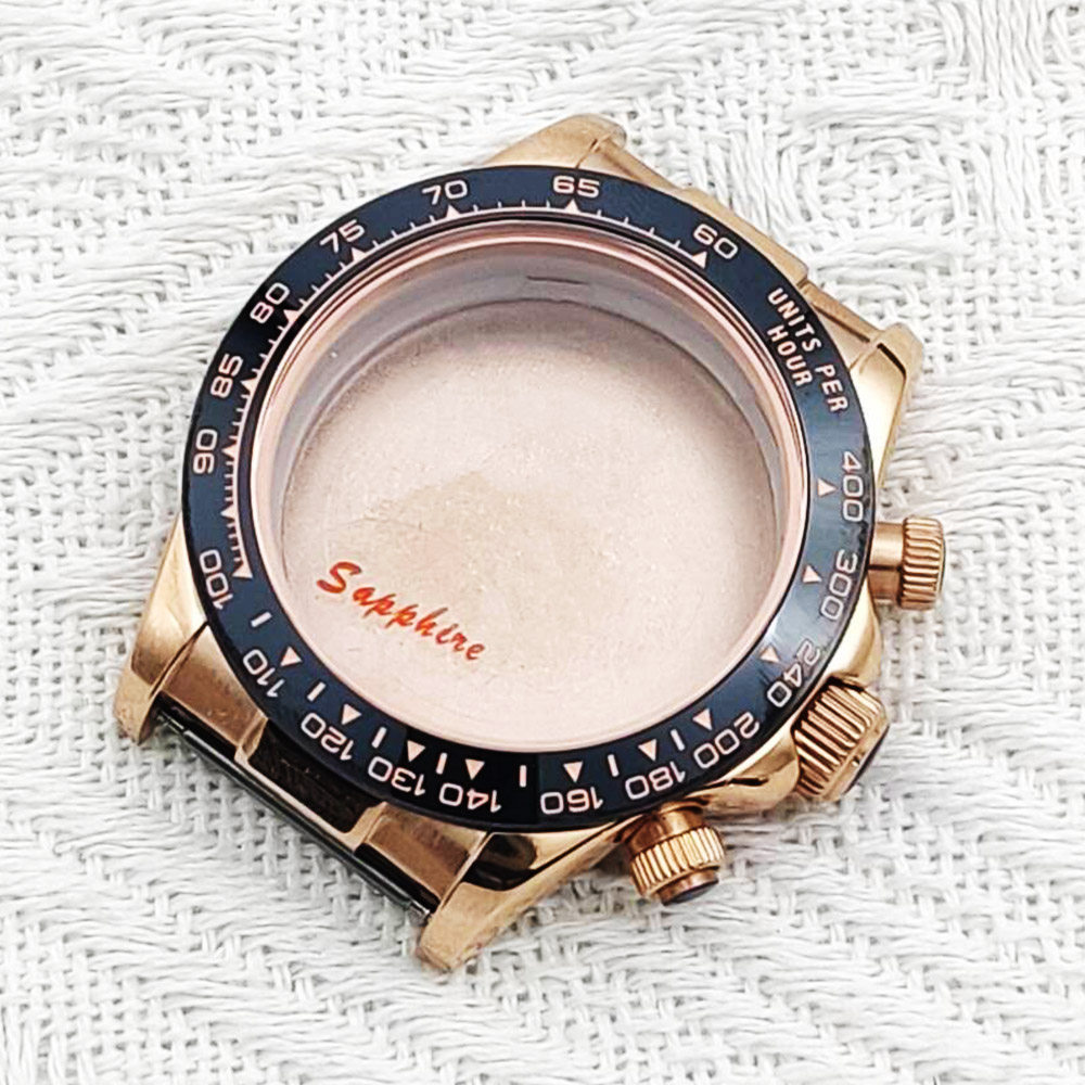 Clearance Watch Accessories 40MM Stainless Steel Watch Case VK63 Movement Head Grain Sapphire Glass