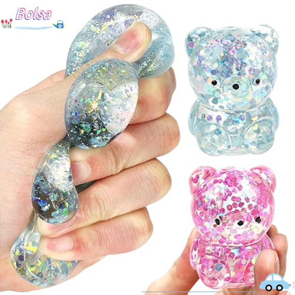 BOLSA Bear Squishy Fidget ของเล่น,ตลกนุ่มน้ําตาลความเครียด Ball Sensory ของเล่น,ร้อนน่ารัก Gummy Bea