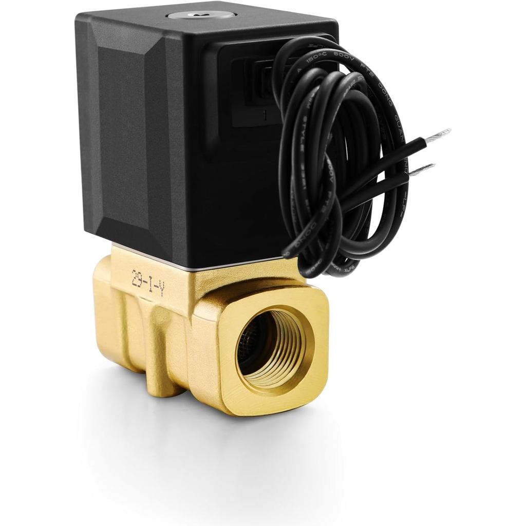 ทองเหลืองไฟฟ้าโซลินอยด์วาล์ว AirTAC 2WA050-15 1/2 NPT DC12V ควบคุมของเหลว 2/2 Way Direct-acting ปกติ