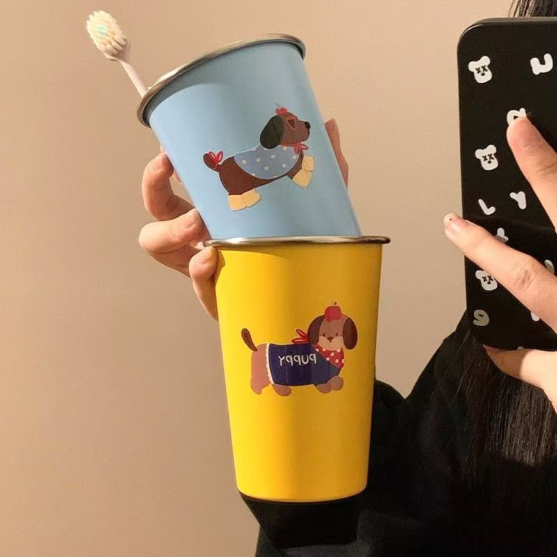 【Ready Stock】 Cute Sausage Dog Gargle Cup Household Toothbrush Cup Washing Cup Couple Student Travel