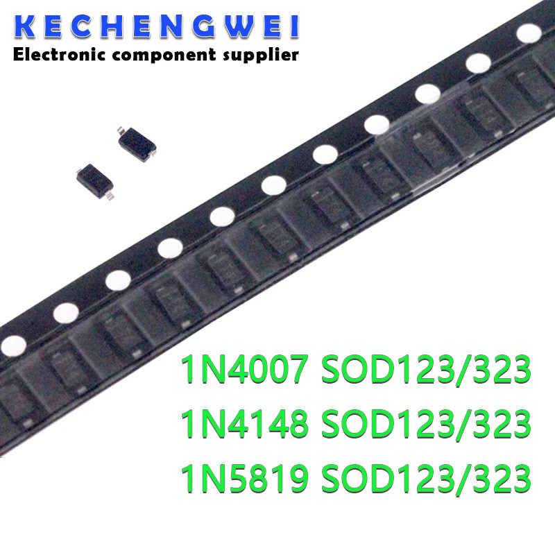 100 ไดโอด SMD 0805 SOD-123 1N5819 1N4007 1N4148 SOD123 SOD-323 1206 1N4148WS 1N5819WS B5819WS SOD323