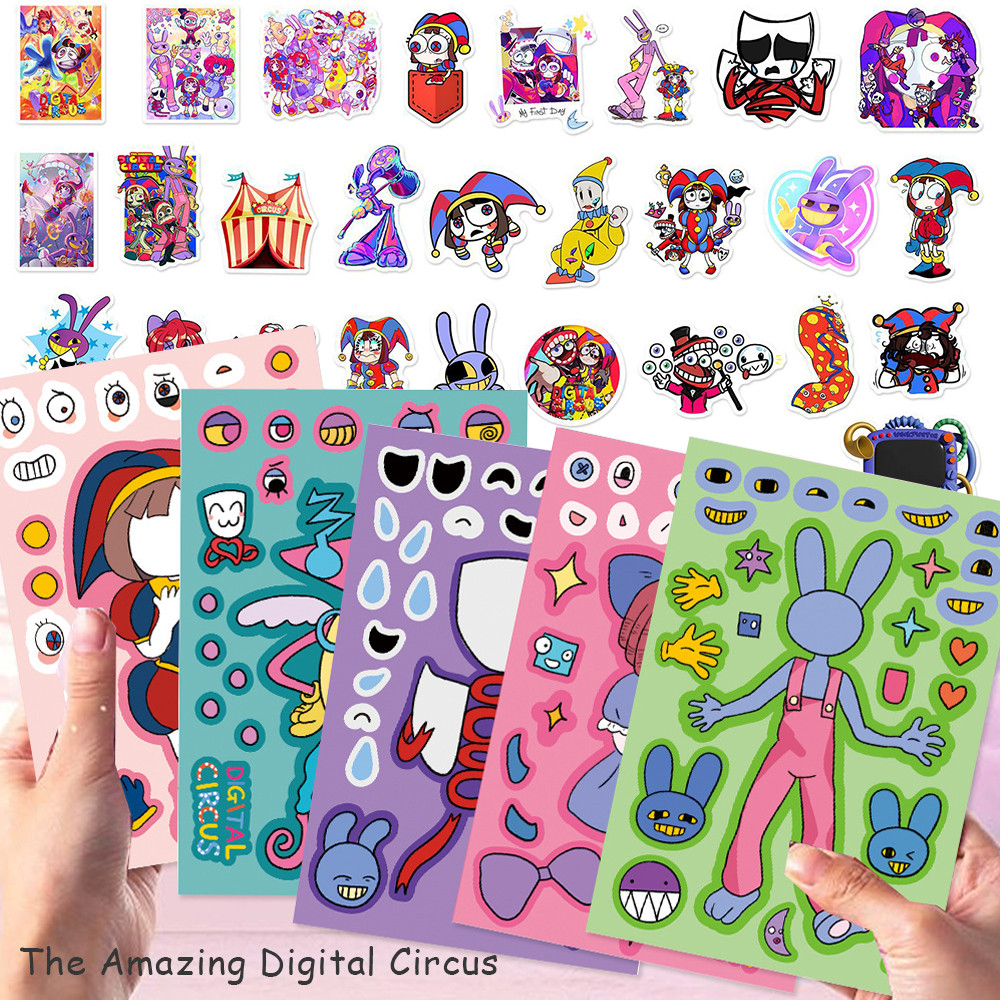60 ชิ้นชุด Amazing Digital Circus Pomni Jax การ์ตูนสติกเกอร์กันน้ําตกแต่งสําหรับของขวัญเด็ก