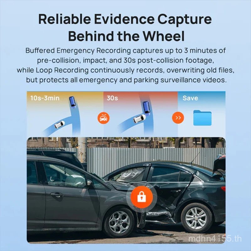 70mai Dash Cam A410 ความละเอียด 3K HDR รถ DVR รองรับ ADAS ในตัว GPS Loop Recording 24h การเฝ้าระวังท