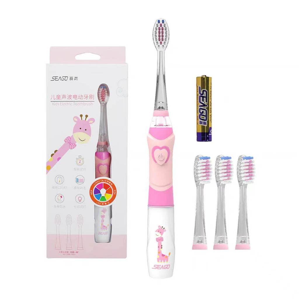 [Huixuan] แปรงสีฟันไฟฟ้าสําหรับเด็ก Saijia อายุ 3-6-12 ปี SG-918 Baby Sonic 7GOF