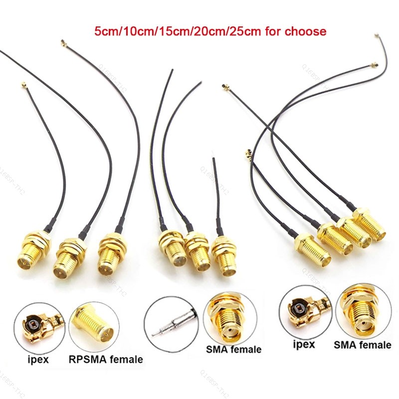 RF pigtail สายไฟ SMA หญิง RP SMA หญิง uFL/u.FL/IPX/IPEX UFL RG1.13 มม.สายเสาอากาศสําหรับ Router TH16