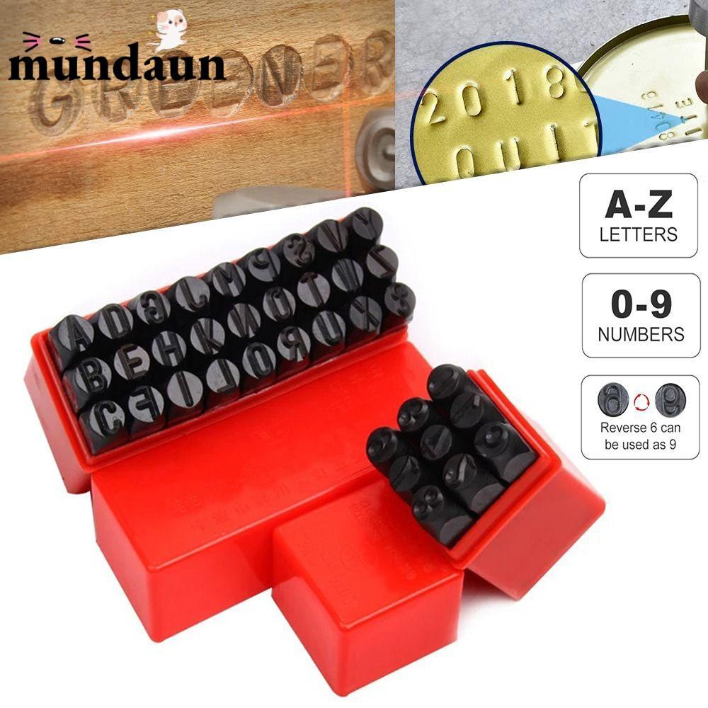 MUNDAUN Digital Letter Stamp, With Plastic 3-12.5 mm Letter & Number Stamp Punch, Punch Tools Steel 
