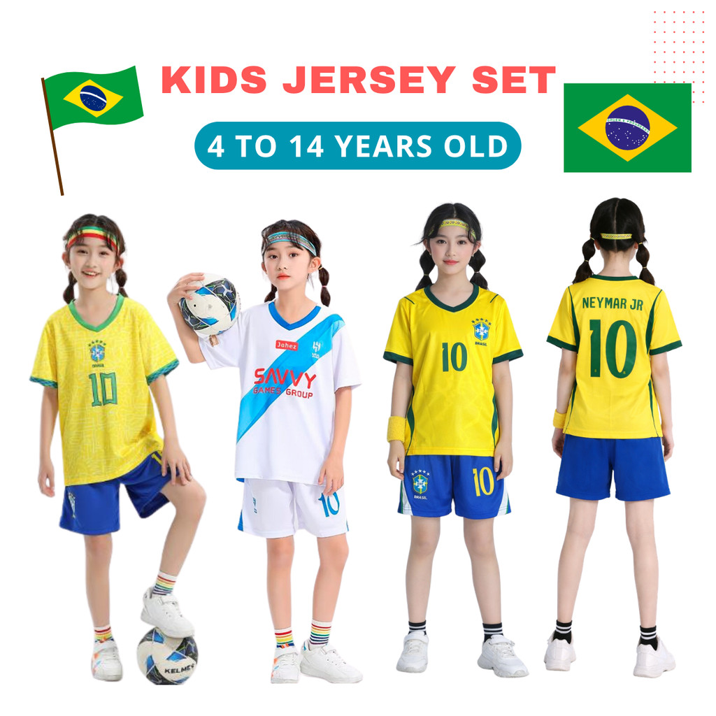 Baju Jersi Budak Baju Sukan Set Baju Bola Sepak Kids Training Football Set Jersey Set
