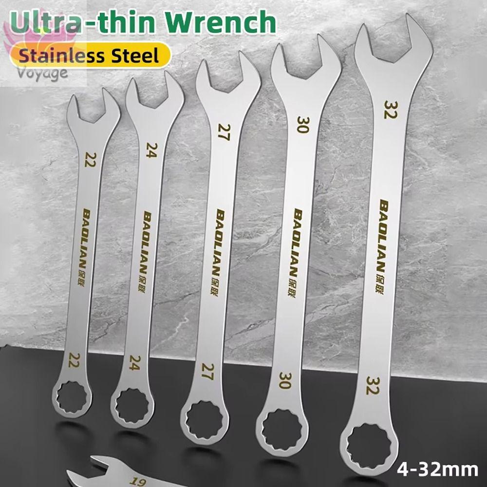 VOYAGER 1 ชิ้น Ratchet Spanner, 5-32 มม.Multi-Function Ultra-thin ประแจปลายเปิดประแจจักรยานรถจักรยาน