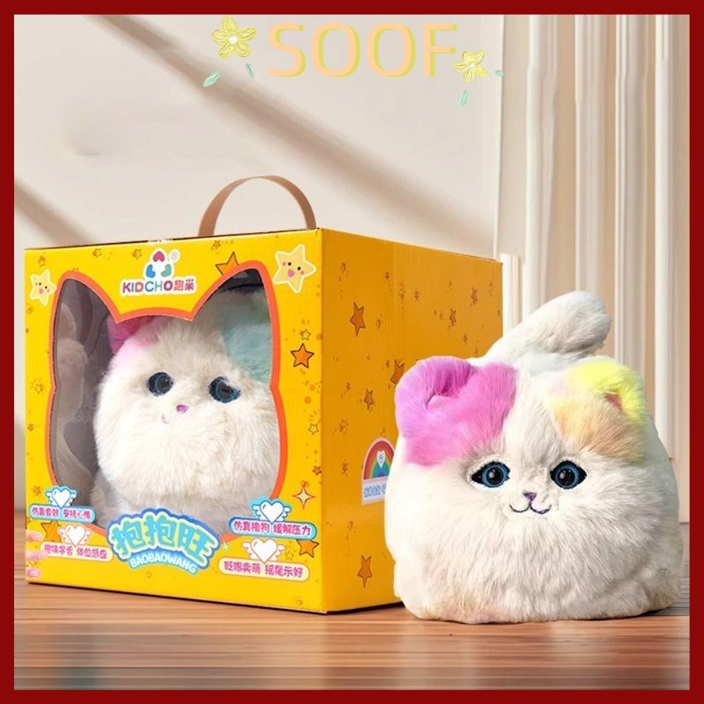 SOOF Interactive Huggy Cat, ตุ๊กตาไฟฟ้าที่สมจริงตุ๊กตาไฟฟ้า, สัตว์เลี้ยงที่สมจริงจําลองการออกแบบพูดค