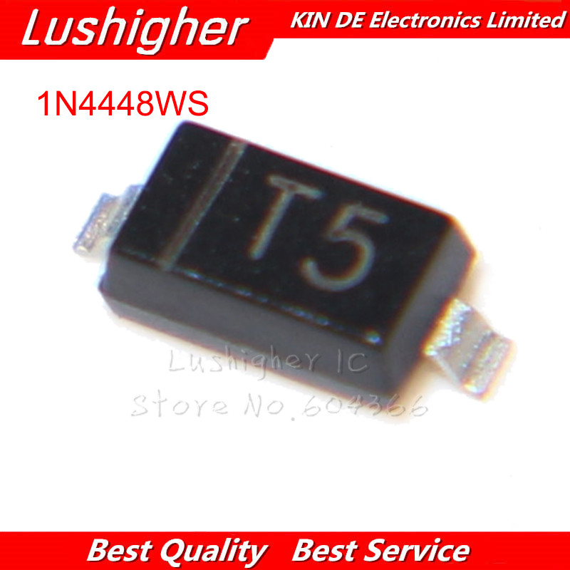 100 ชิ้น 1N4448WS SOD-323 เครื่องหมาย T5 1N4448W 1N4448WS-7-F 1N4448 IN4448 DIODE SWITCHING