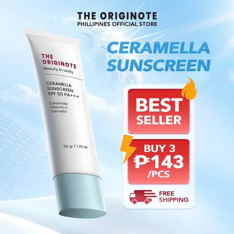 ครีมกันแดด Originote Ceramella SPF 50 PA++++ ปกป้อง UV พร้อมทำให้ขาวขึ้น ส่องประกายและเติมความชุ่มชื