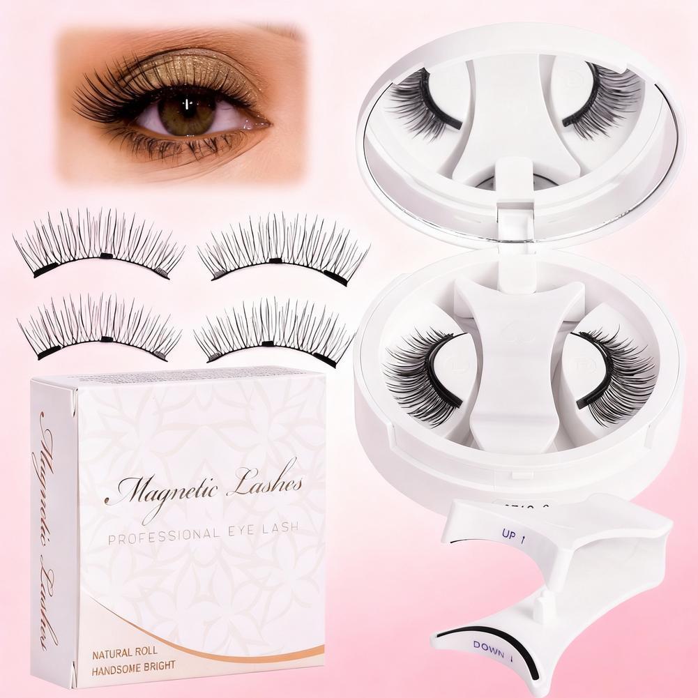 Magnetic Lash แบบพกพา All-in-one กรณีกาว No-removal ปลอม Lashes ดูธรรมชาติสําหรับ T4o0