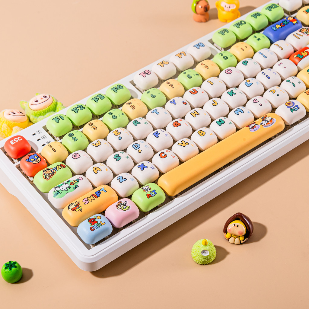 Crayon Shin-chan Thai, English Keycaps ไทย MOG Ball เค้กโปรไฟล์ Keycap Dye Sub PBT วัสดุ 125 คีย์หมวก 61/75/87/98/104 คีย์บอร์ดหมวก