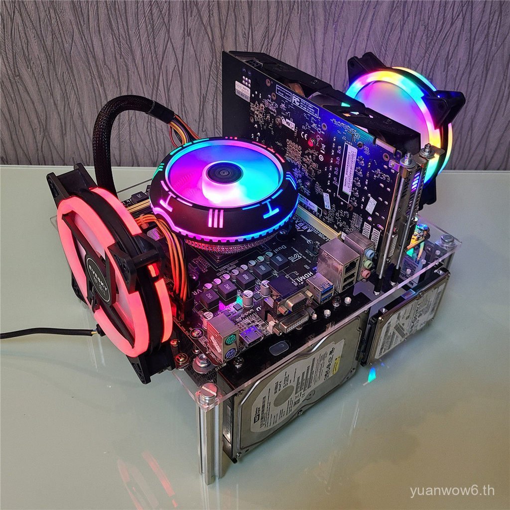 อะคริลิคเปิดประเภท South China Dual แชสซีเดสก์ท็อป X79 X99 Server เมนบอร์ดวงเล็บ EATX