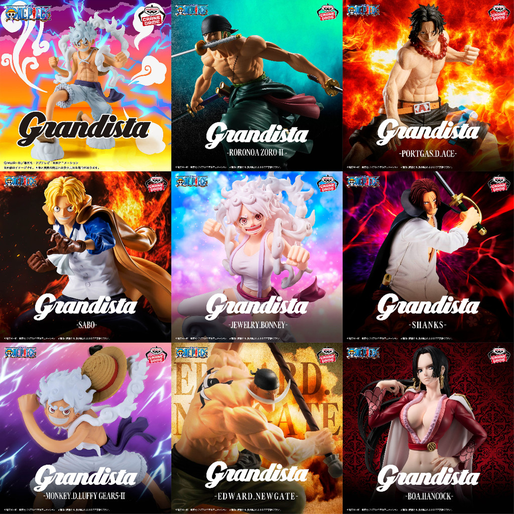 Authentic JP Bandai One Piece Grandista Series Luffy, Zoro, Ace, Shanks, Sabo, Hancock, 23CM Figures