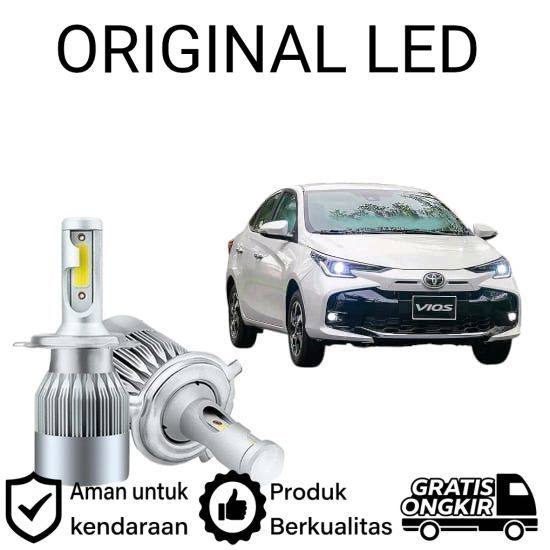AM 2 ชิ้น H4 COB 36 วัตต์ LED ไฟหน้าสําหรับ Toyota vios gen3 รถ