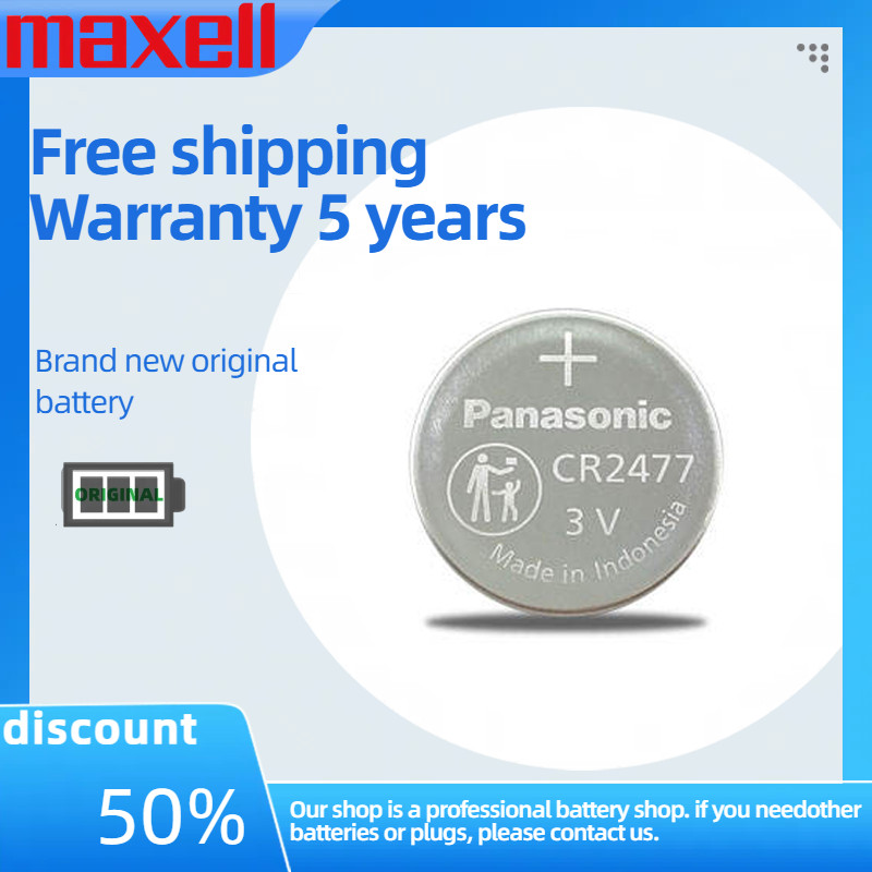 Panasonic CR2477CH/5B 3V เซลล์ปุ่มสําหรับ Personnel ตําแหน่งการ์ดดิจิตอลความดันยางอุปกรณ์เสริมแบตเตอ