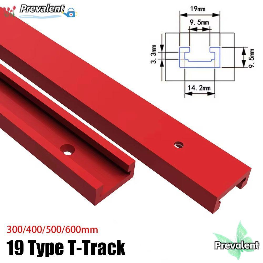 PREVALENT 1 ชิ้น T-Slot Track, อลูมิเนียม 300-600 มม.T-Track, รางท่องเที่ยวสไลด์ทนทาน T Slider Slot 