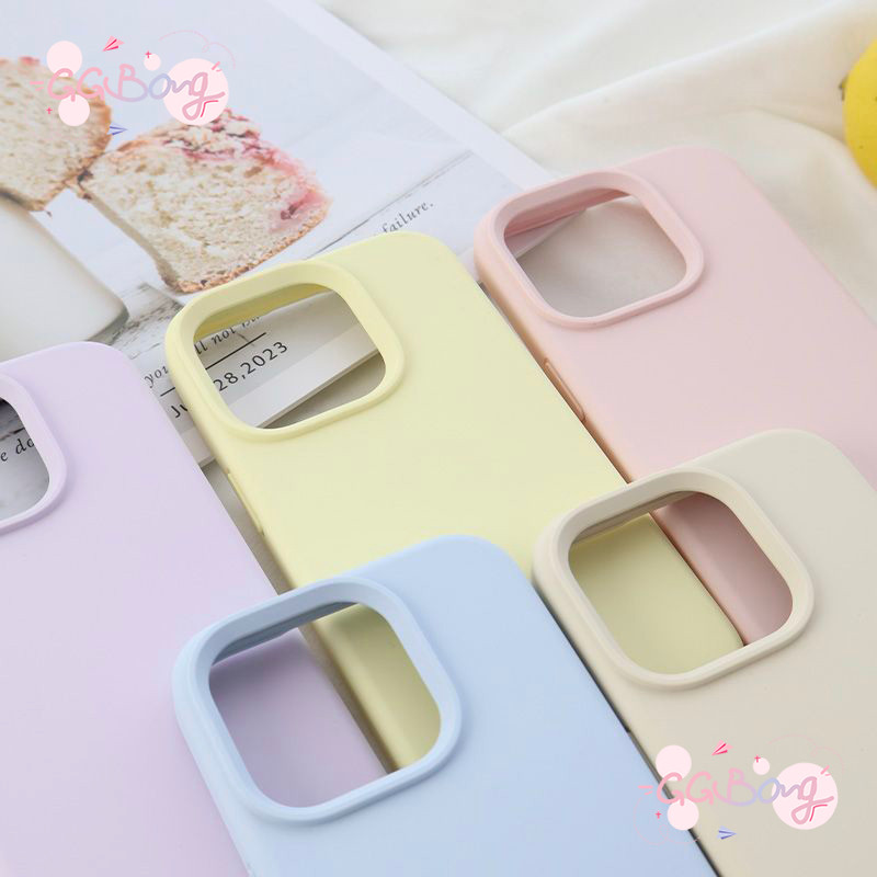 เคสไอโฟน17 Trend เคส ซิลิโคอนเหลวป้องกันล้ม สีชมพู สำหรับ IPhone 16E 11 17 15 13 12 14 16 Pro Max 14 Pro 14 15 16 Plus