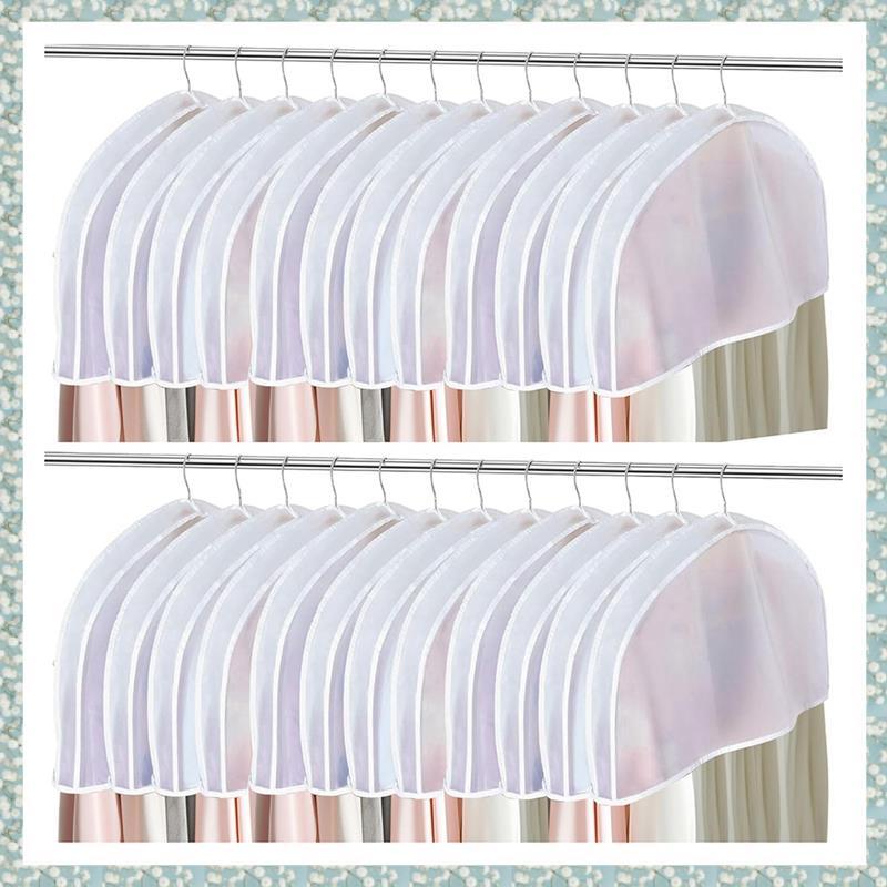 [h5bl3j6wj.ph] ผ้าคลุมเสื้อผ้าสําหรับแขวนเสื้อผ้า- 24 ชิ้นชุดรวมการป้องกันฝุ่นไหล่สําหรับจัดเก็บเสื้