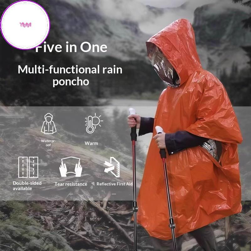 Yiyi เสื้อกันฝนกลางแจ้ง Camping เสื้อกันฝนนกหวีดกันน้ําฉุกเฉินสะท้อนแสงอุ่นเสื้อผ้า Camping Gear VN