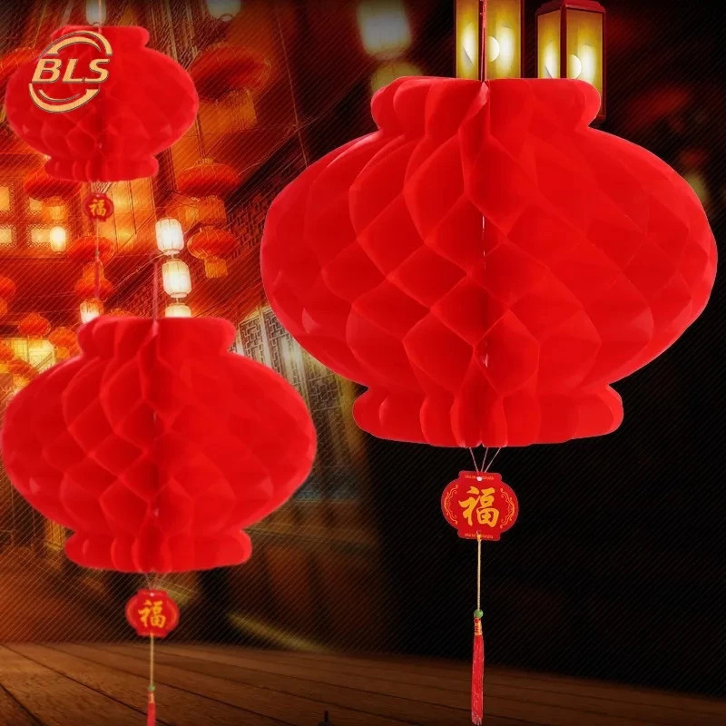 พร้อมส่ง โคมไฟจีน โคมแดงมงคล โคมแดงรังผึ้ง ธงแดงและโคมแดงตรุษจีน ตกแต่งร้านค้า บ้านเรื่ซองเงินลอตเตอรีสร้างสสินค้าปีใหม่ - รูปที่ 6