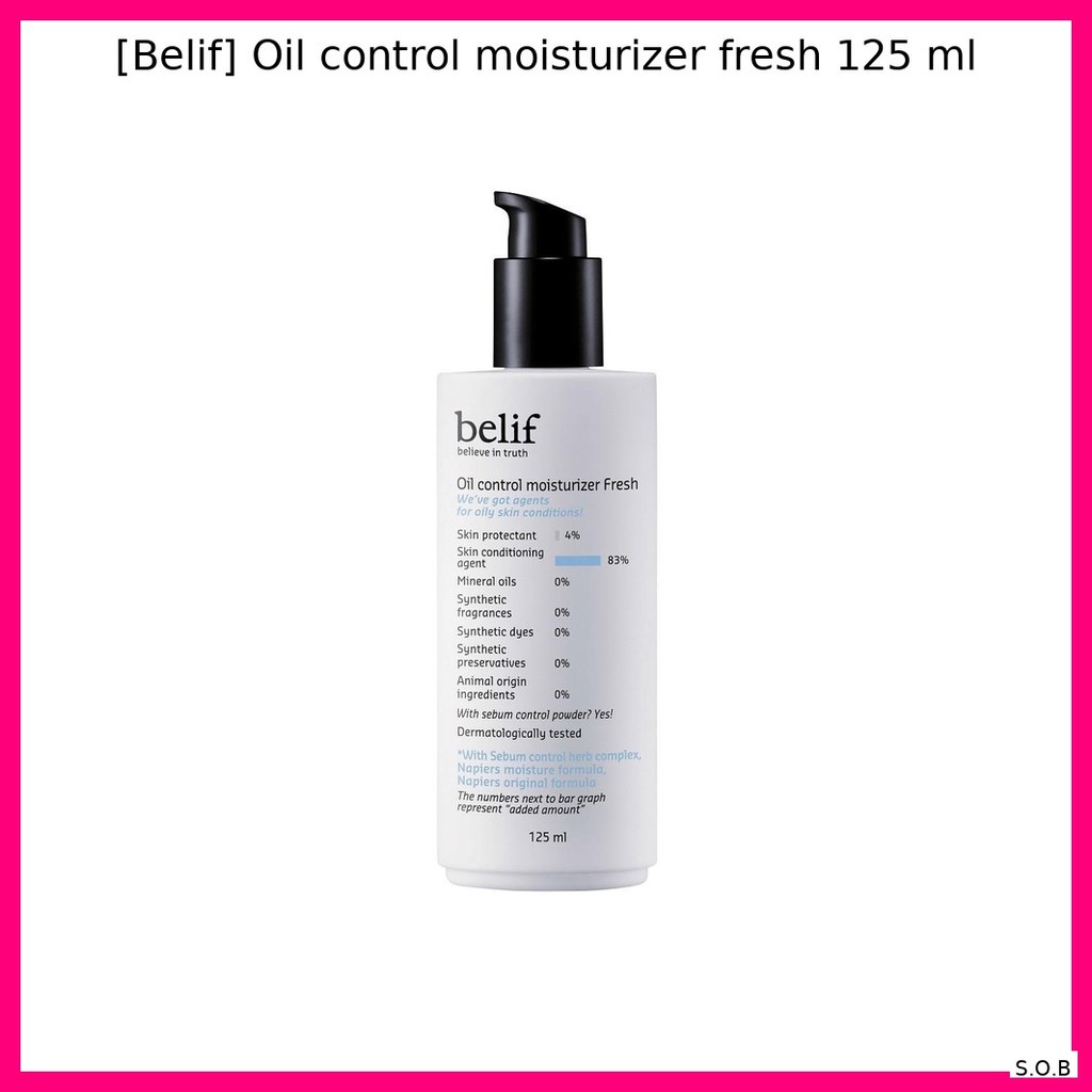 [Belif] Oil control moisturizer fresh 125 ml / Oil Control, Hydrati by SOB