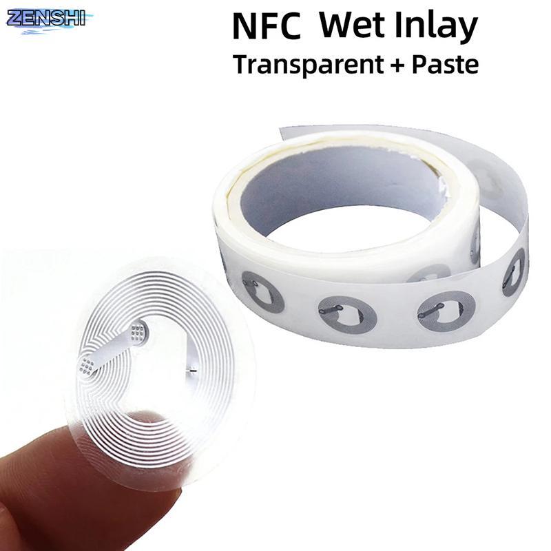 Zenshiaa 10pcs Ntag213 Ntag215 NFC Tag สติกเกอร์ 13.56MHz ISO14443A ป้ายโทรศัพท์ที่มีอยู่ RFID ป้ายกาว