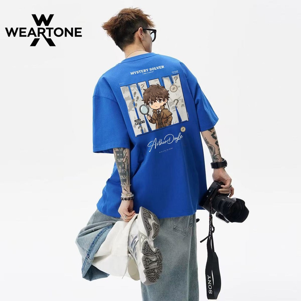 WEARTONE🌟สื้อยืด oversize เสื้อแฟชั่น เกาหลี สตรีท ใส่สบาย โคตรนุ่ม ผ้าคอตตอน100% ลาย "ARTHURDOULE"
