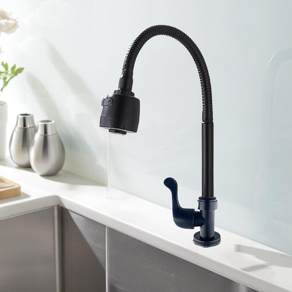 ก๊อกน้ำซิงค์ แบบตั้ง ก๊อกน้ำสแตนเลส สีดำ ปรับได้ 2 ระดับ หมุนได้360 ํ - รูปที่ 7