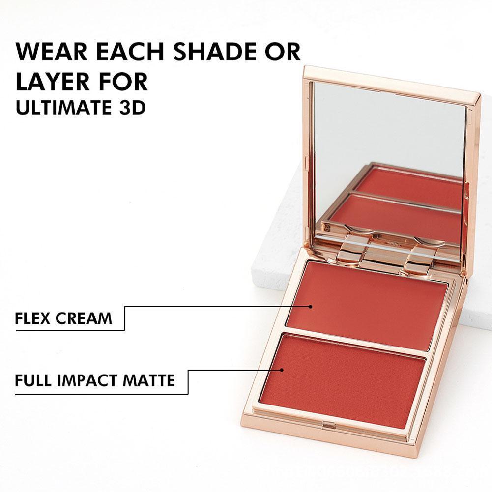 Phofay บลัชออนทูโทนพร้อมกระจก 2 สีบลัชออนติดทนนานแต่งหน้าเครื่องสําอาง U5p2