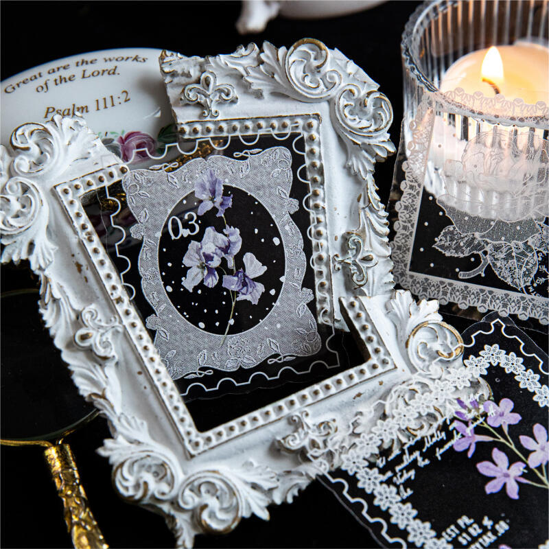 เว่ยเว่ย 20 ชิ้น [ลูกไม้ชายแดนเต้นรําชุด] สติกเกอร์สัตว์เลี้ยงดอกไม้กระดาษแสตมป์ผีเสื้อฝันวินเทจสมุดภาพตัดปะสติกเกอร์สําหรับวารสารหัตถกรรมอุปกรณ์ - รูปที่ 5