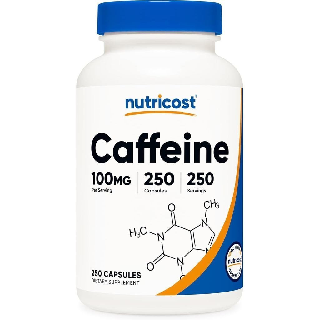 Nutricost Caffeine Pills 100 มก. ต่อเสิร์ฟ 250 แคปซูล