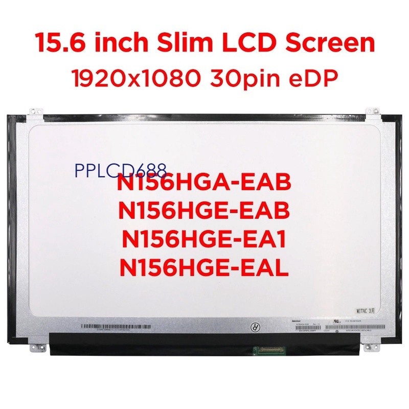 N156HGA-EAB fit N156HGE-EAB N156HGE-EBB N156HGE-EAL N156HGE-EA1 EA2 EB1 15.6 Slim แล็ปท็อปหน้าจอ LCD