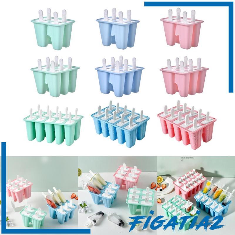 [Figatia2] DIY Ice Lolly Cream Molds Ice Tray Silicone Ice Cream Pops Molds Tray Easy