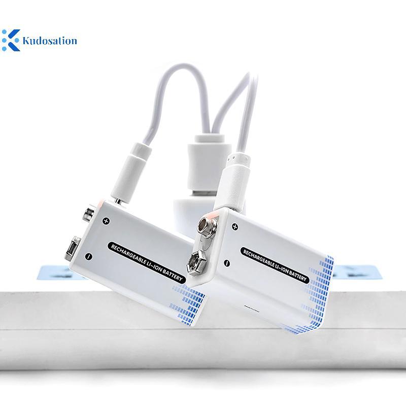 Kudosion 9V แบตเตอรี่ 9V li-ion Type-C แบตเตอรี่ 9v แบตเตอรี่ลิเธียมสําหรับมัลติมิเตอร์ไมโครโฟนสายชา