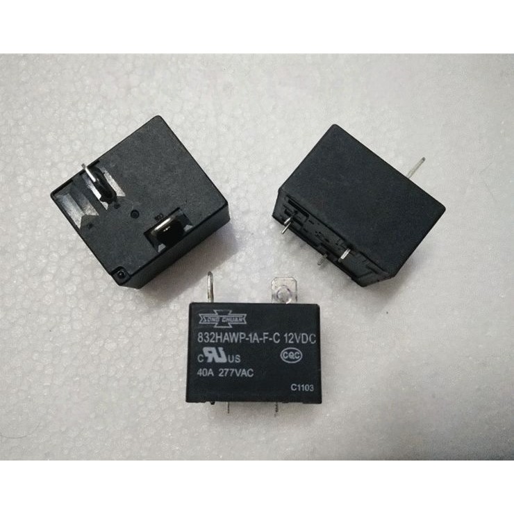 ((1 ชิ้น) ชิ้นส่วนอิเล็กทรอนิกส์พร้อมสต็อก 832HAWP-1A-FC 12VDC Matsukawa Relay 4 Pins 40A