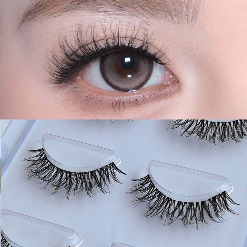 3d5d06 ผมเลียนแบบธรรมชาติ Mink Roll Multi-Layered Clutter Stem Soft Messy Handmade ขนตาปลอมรู้สึกโปร