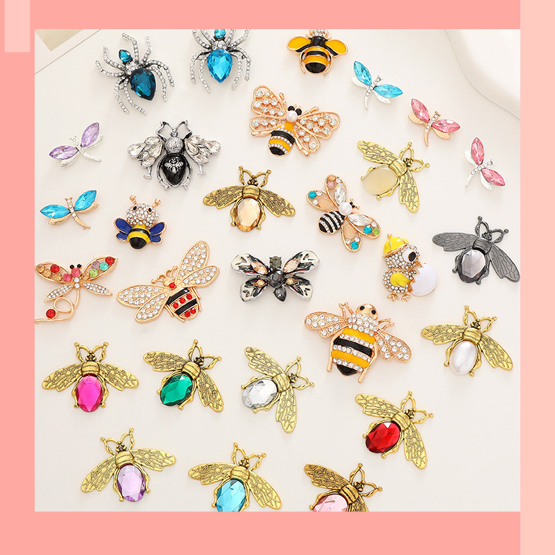 [JIN] Creative Alloy Gem Bee Hole Shoe Accessories Handmade Diamond Sticker Material diy Accessories