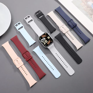 สายซิลิโคนกีฬาอ่อน for Redmi Watch 6 5 4 สายรัดข้อมือซิลิโคนเดิมพร้อมสายรัดข้อมือสีเดียวกัน for Mi Band 10 9 8 Pro