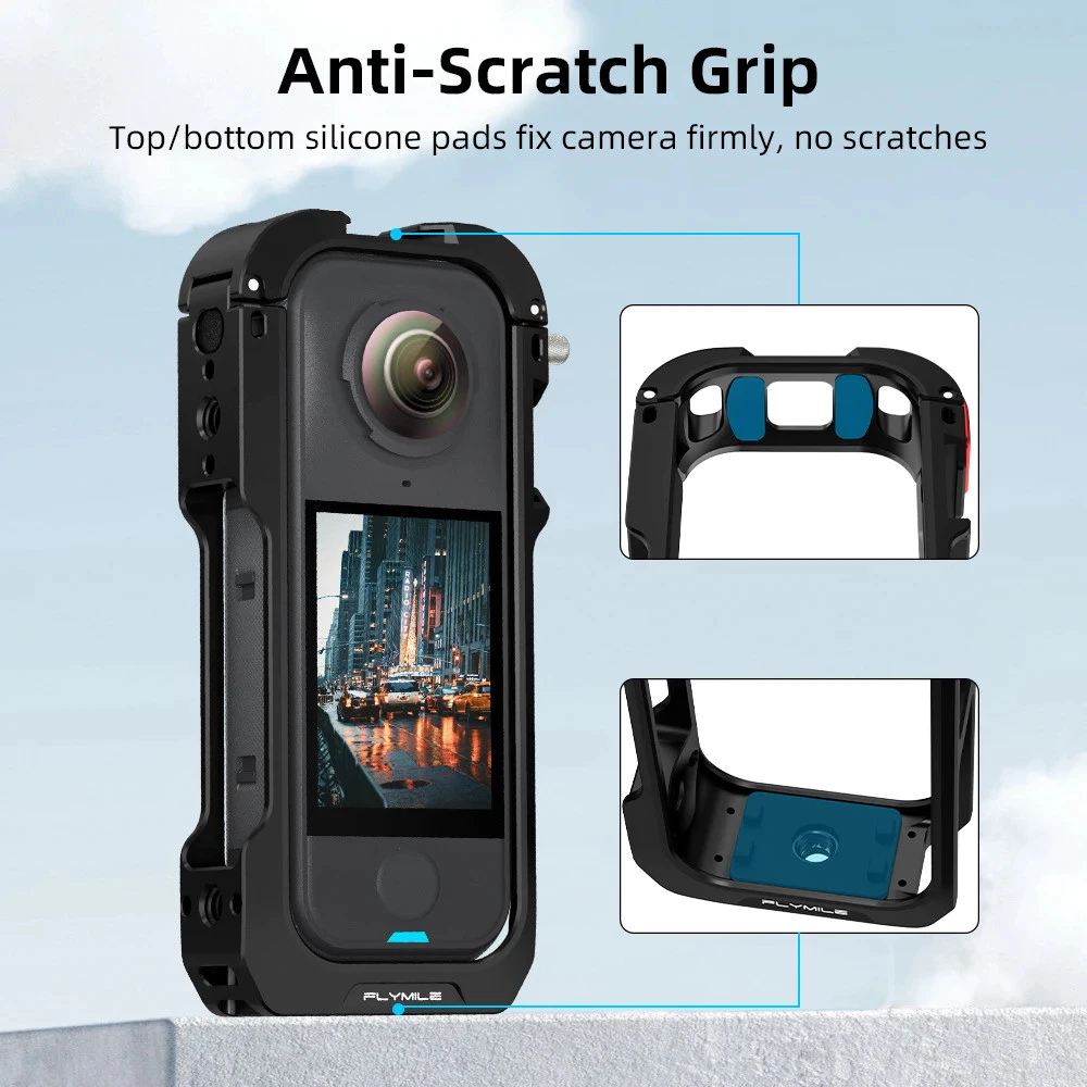 Flymile X4 Air CAGE โลหะสําหรับ Insta360 X4 Air อุปกรณ์เสริมกล้องกรอบอลูมิเนียมกรงพร้อมฝาครอบเลนส์ thumbnail 5