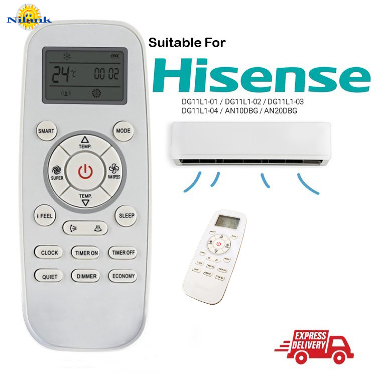 🔥remote รีโมทแอร์ FOR hisense DG11L1-01 DG11L1-02 DG11L1-03 DG11L1-04 AN10DBG