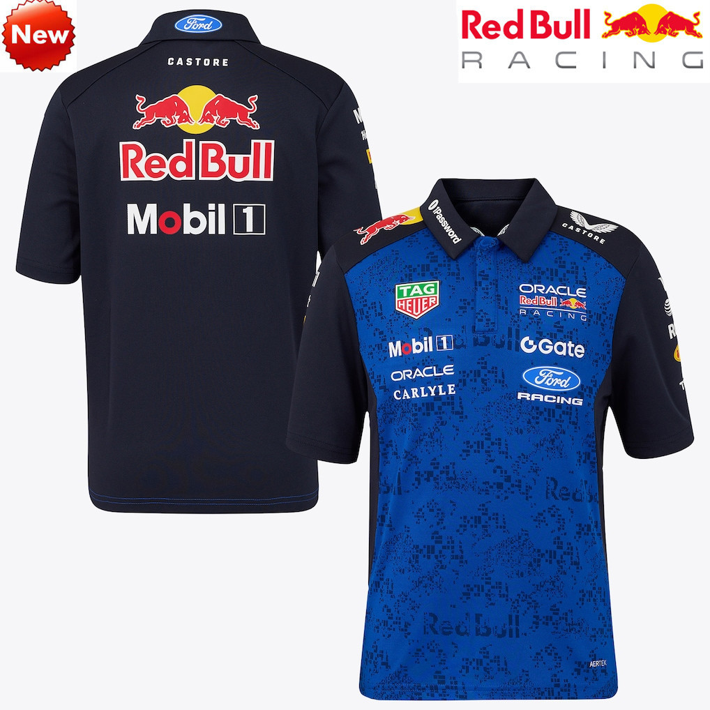 เสื้อเชิ้ตแขนสั้น F1 แบบพอลอยท์ของทีม Red Bull สำหรับผู้ชายและผู้หญิงปี 2026