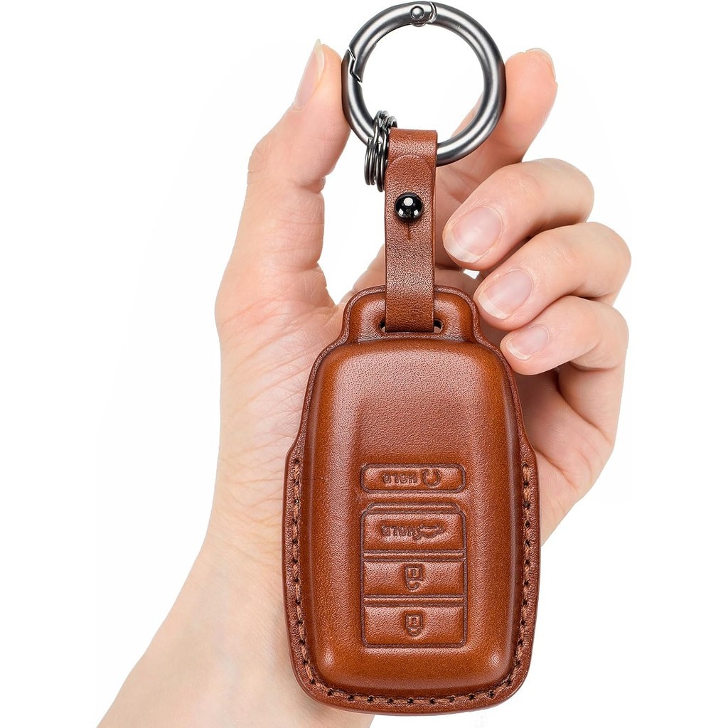 สําหรับ Acura Key Fob ฝาครอบหนังแท้พร้อมพวงกุญแจ,ตัวป้องกันซองหนังเข้ากันได้กับ Acura RDX RLX CDX NS