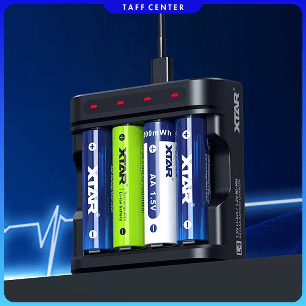 XTAR 4-Slot AA AAA Li-Ion Ni-MH เครื่องชาร์จแบตเตอรี่ชาร์จเร็ว - L4